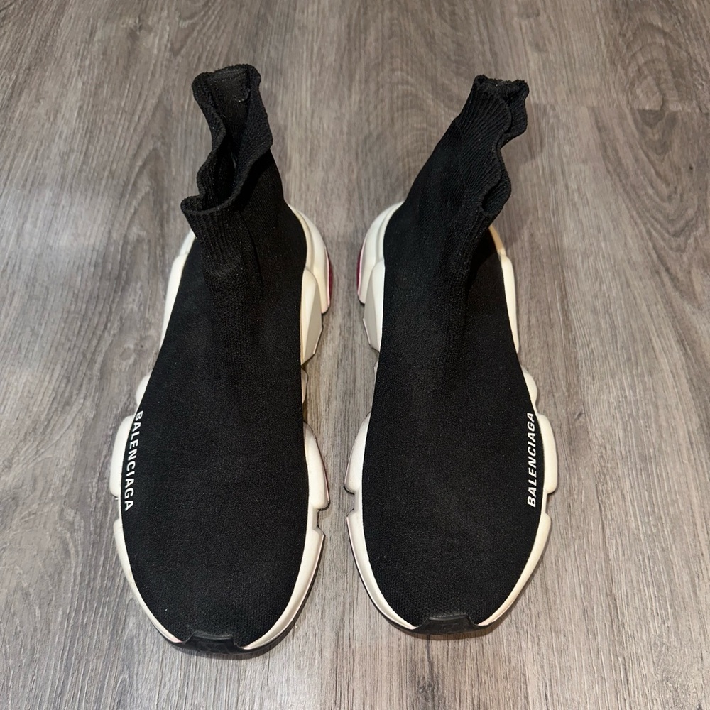Balenciaga Black and White Sock Sneakers